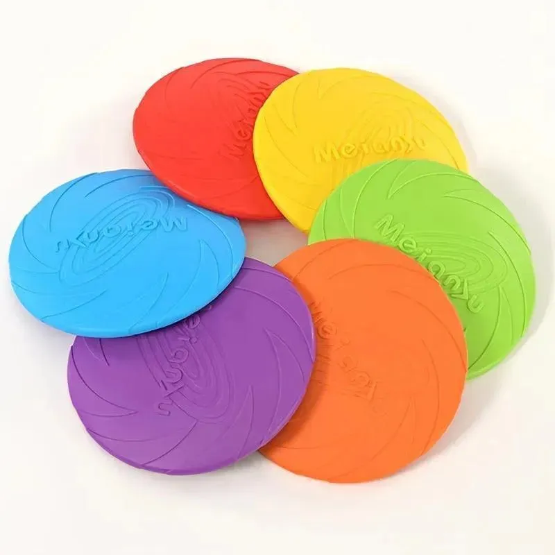 Durable Silicone Dog Training Flying Disc - Safe & Interactive Toy