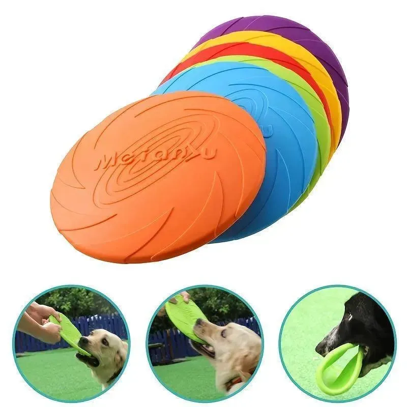 Durable Silicone Dog Training Flying Disc - Safe & Interactive Toy