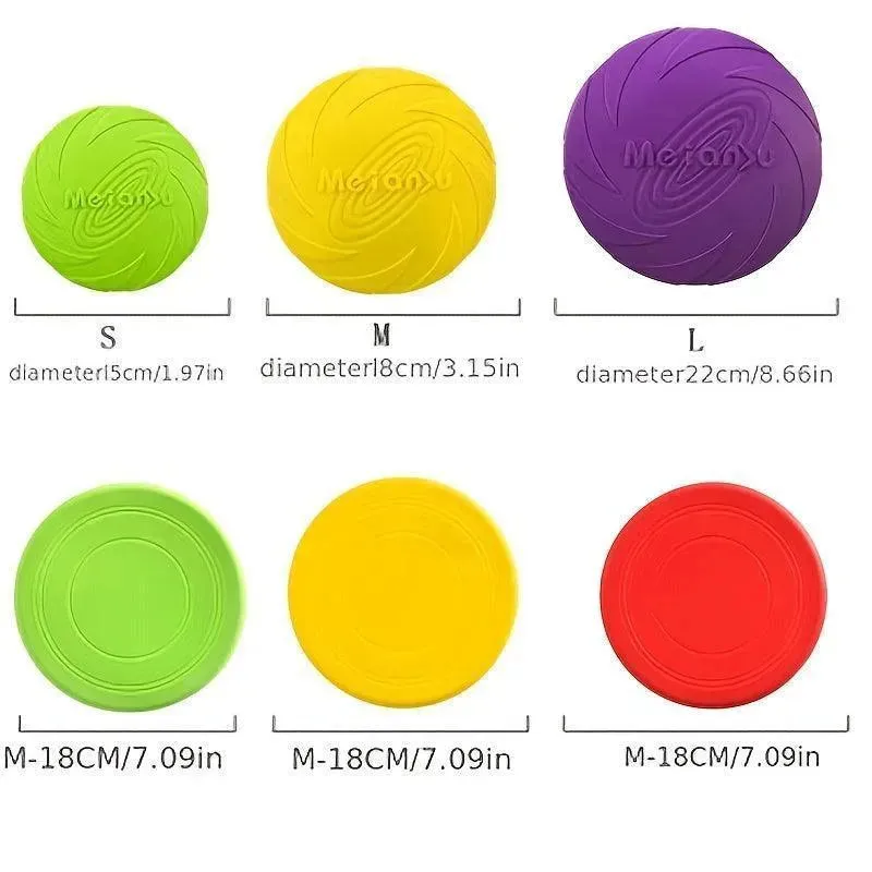 Durable Silicone Dog Training Flying Disc - Safe & Interactive Toy