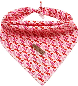 Elegant little tail Dog Bandana, Valentine's 1PC Washable Dog Scarf Female or Male Square Dog Bib Kerchief Scarf Adjustable Pet Bandana for Medium Large Dogs