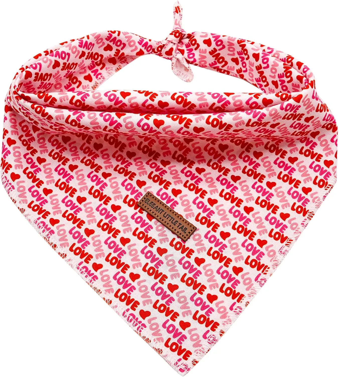 Elegant little tail Dog Bandana, Valentine's 1PC Washable Dog Scarf Female or Male Square Dog Bib Kerchief Scarf Adjustable Pet Bandana for Medium Large Dogs