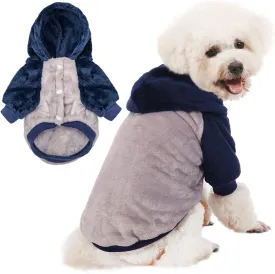 FabriCastle Dog Hooded Sweater, Dog Clothes for XXS XS Small Dogs Boy & Cats, Soft and Warm Pet Coat, Winter Pet Jacket, Doggy Apparel Costumes, Puppy Outfits Snap On Hoodies (Grey Body, Small)