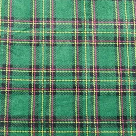 Green Checkered Cuddle Fleece Fabric