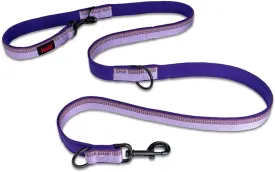 HALTI Double-Ended Leash for Dogs - Neoprene-Padded, Easy to Use, Reflective, Adjustable Lengths, Ideal Dog Leash for Hands Free Running & Training. Suitable for Medium and Large Dogs (Size L, Purple)