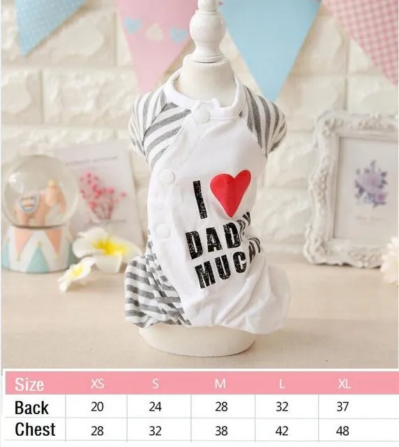 I Heart Mummy and Daddy Pet Pajama