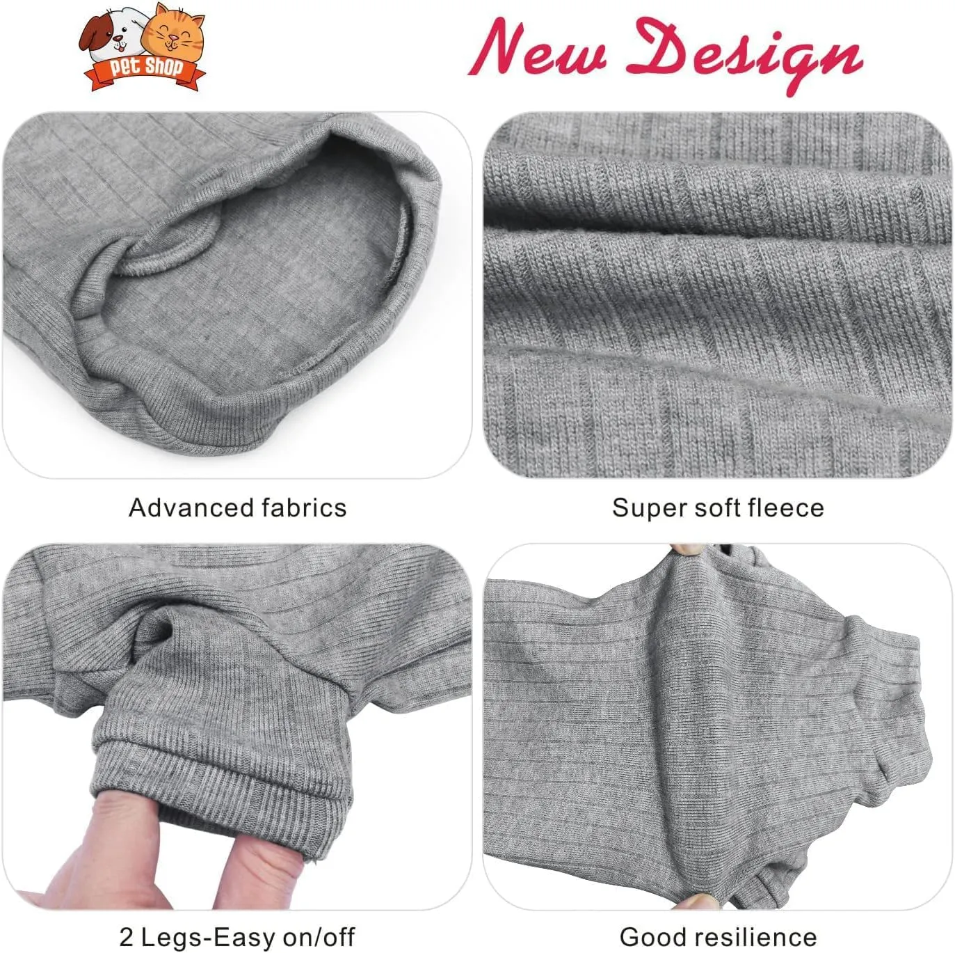 Idepet Sphynx Hairless Cats Sweater Shirt Kitten Soft Puppy Clothes Pullover Cute Cat Pajamas Jumpsuit Cotton Apparel Pet Winter Turtleneck for Cats and Teacup Chihuahua Small Dogs(Gray,L)