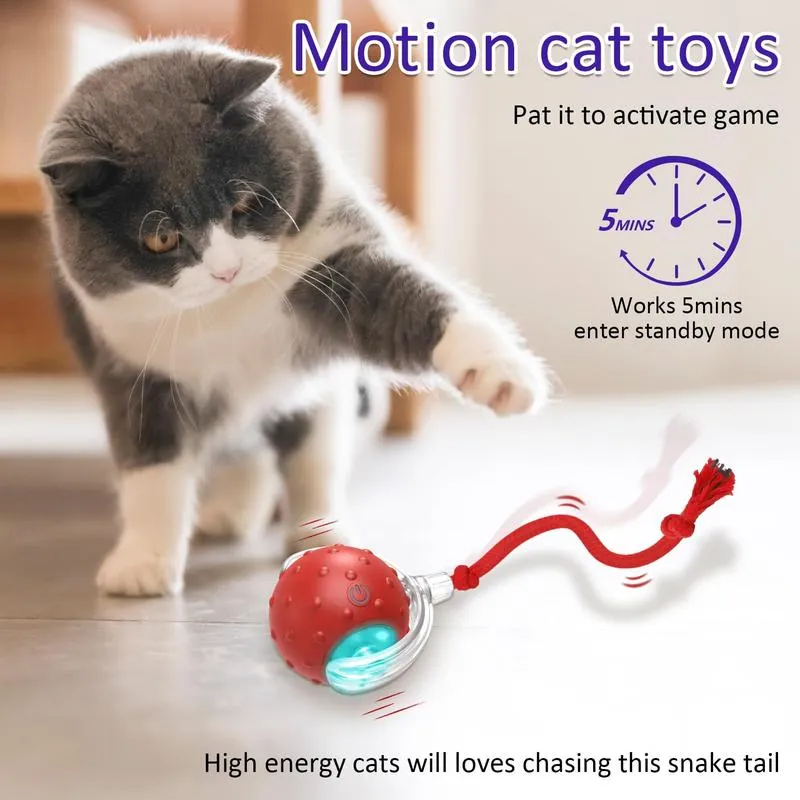 Interactive cat toy ball for indoor cats Fast rolling on carpet, chirping and motion activated cat toys , cat interactive toys, pet gifts.