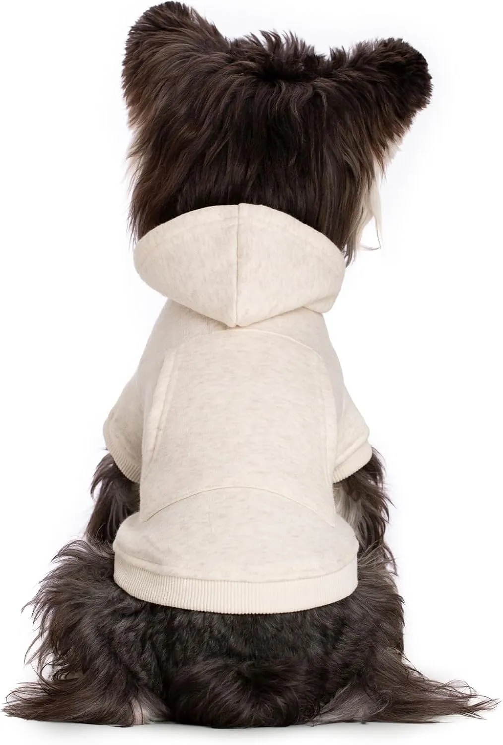 Koneseve Dog Hoodie Fleece, Cat Sweater Warm with Pocket - Soft Clothes for Daily Wear, Basic Hooded Sweatshirts, Winter Coat Clothing, Comfort Tee Shirt Fit for All Breeds Pet - Beige - M