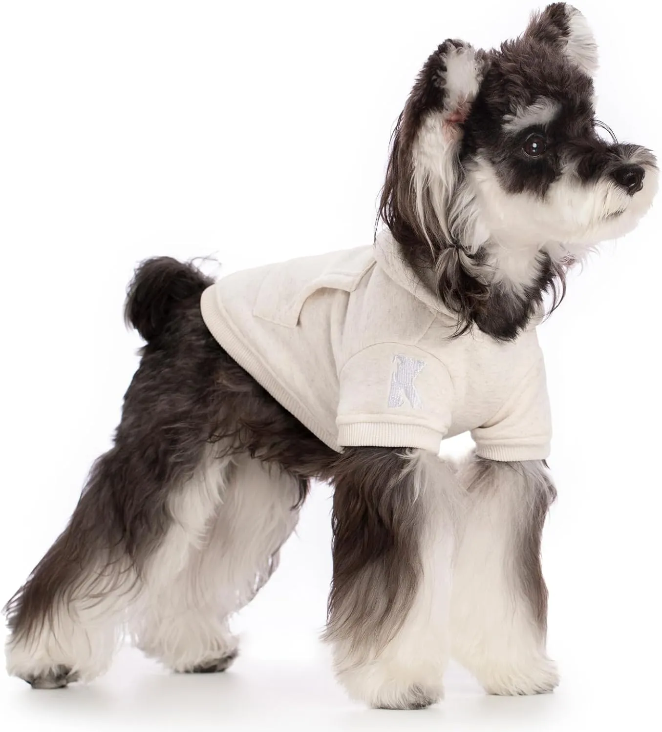 Koneseve Dog Hoodie Fleece, Cat Sweater Warm with Pocket - Soft Clothes for Daily Wear, Basic Hooded Sweatshirts, Winter Coat Clothing, Comfort Tee Shirt Fit for All Breeds Pet - Beige - M