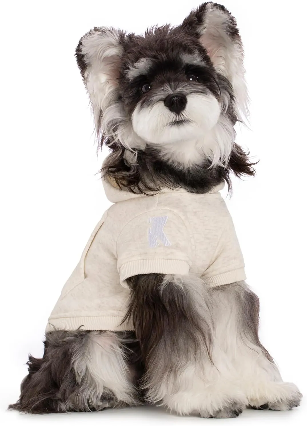 Koneseve Dog Hoodie Fleece, Cat Sweater Warm with Pocket - Soft Clothes for Daily Wear, Basic Hooded Sweatshirts, Winter Coat Clothing, Comfort Tee Shirt Fit for All Breeds Pet - Beige - M