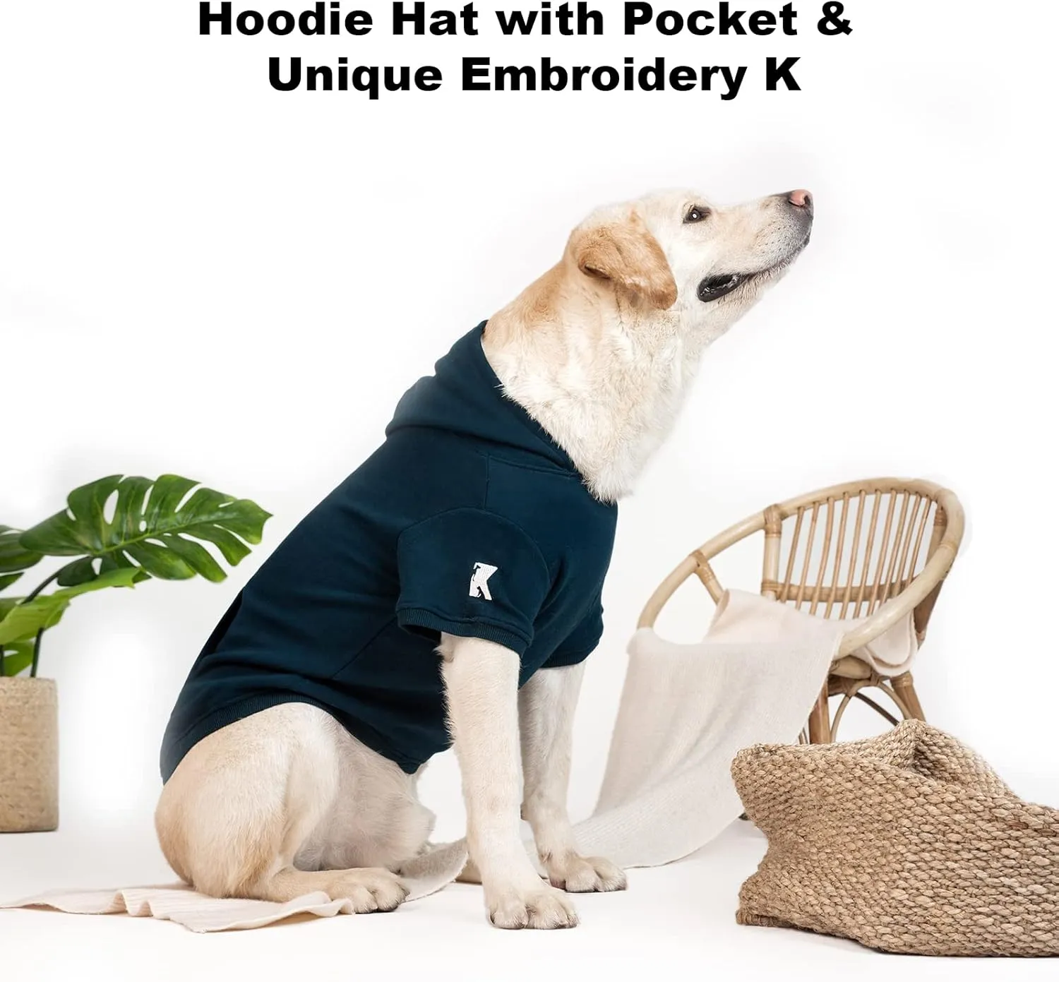 Koneseve Dog Hoodie Fleece Puppy Clothes Warm Sweater with Hat for Small Dogs Cat Hooded Shirt Kitten Pet Basic Hoodies Sweatshirt with Pocket Doggie Soft Winter Coat Apparel (Blue; M)