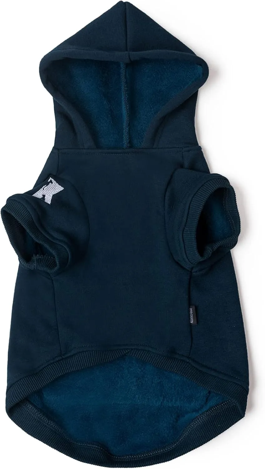 Koneseve Dog Hoodie Fleece Puppy Clothes Warm Sweater with Hat for Small Dogs Cat Hooded Shirt Kitten Pet Basic Hoodies Sweatshirt with Pocket Doggie Soft Winter Coat Apparel (Blue; M)