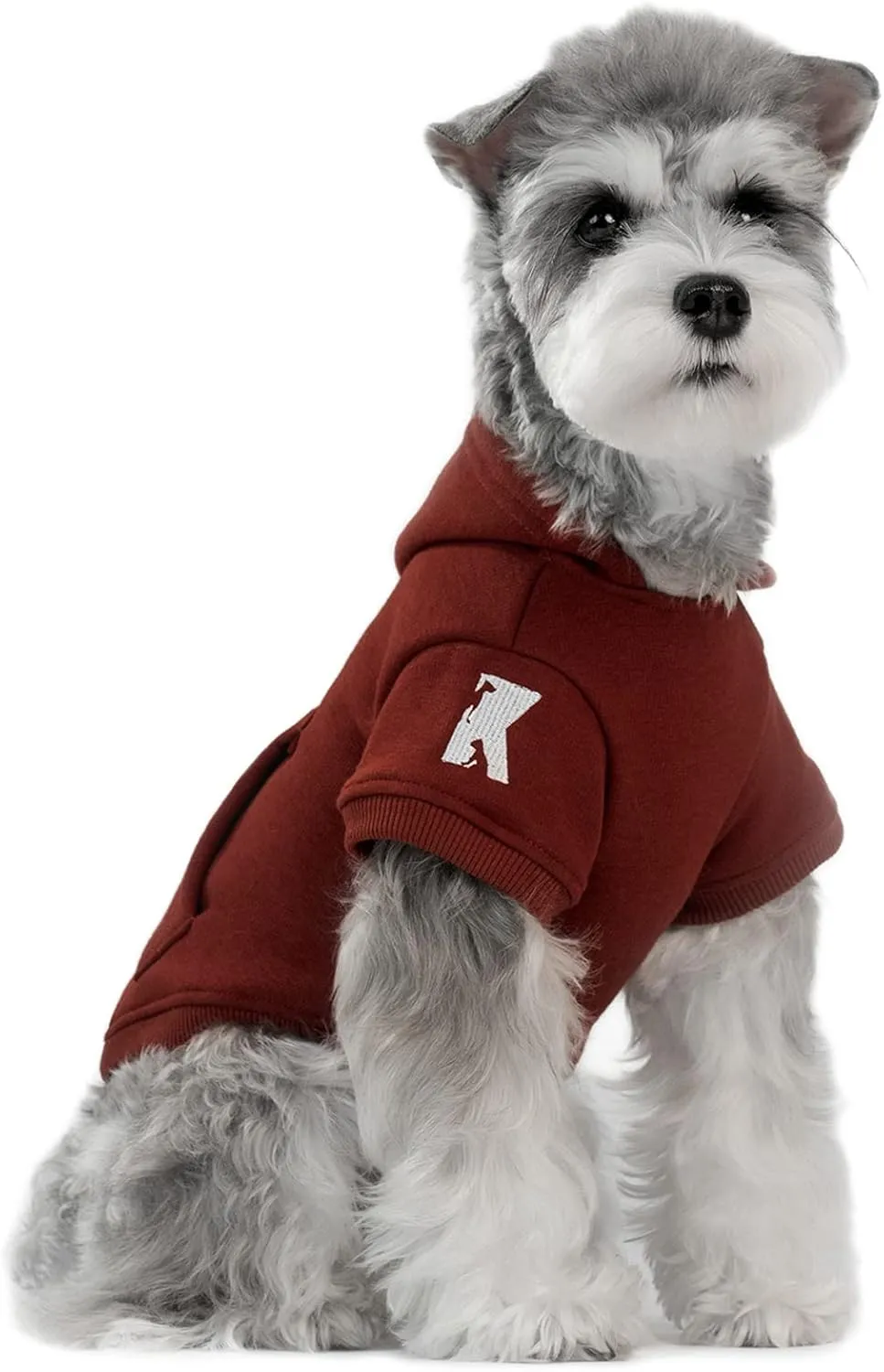 Koneseve Dog Hoodie Fleece Puppy Clothes Warm Sweater with Hat for Small Dogs Cat Hooded Shirt Kitten Pet Basic Hoodies Sweatshirt with Pocket Doggie Soft Winter Coat Apparel (Red; M)