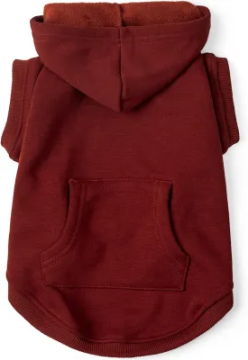 Koneseve Dog Hoodie Fleece Puppy Clothes Warm Sweater with Hat for Small Dogs Cat Hooded Shirt Kitten Pet Basic Hoodies Sweatshirt with Pocket Doggie Soft Winter Coat Apparel (Red; M)