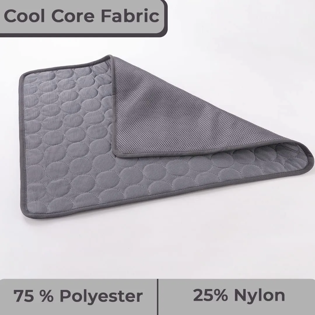 Kuber Industries Rectangular Dog & Cat Bed|Premium Cool Ice Silk Polyester With Bottom Mesh|Multi-Utility Self-Cooling Pad For Dog & Cat|Light-weight & Durable Dog Bed|ZQCJ001DG-S|Dark Grey(Pack Of 4)