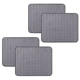 Kuber Industries Rectangular Dog & Cat Bed|Premium Cool Ice Silk Polyester With Bottom Mesh|Multi-Utility Self-Cooling Pad For Dog & Cat|Light-weight & Durable Dog Bed|ZQCJ001DG-S|Dark Grey(Pack Of 4)