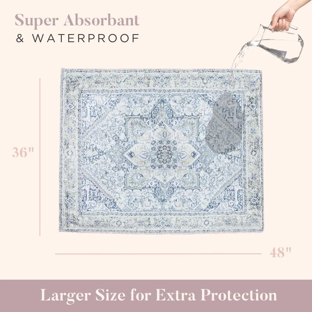 Lovewag Washable Pee Pads for Dogs, 2PCs 36 x 48 Non-Slip Reusable Puppy Pads Waterproof, Super Absorbent and Waterproof Dog Pads, Washable Potty Training Pee Pads for Puppy Dogs - Marmalade Sunshine