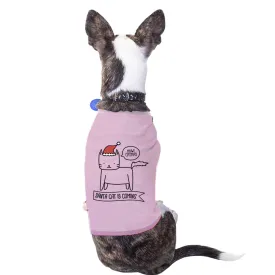Meowy Catmas Santa Cat Is Coming Pets Pink Shirt