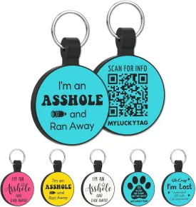 MYLUCKYTAG QR Code Silicone Dog/Cat ID Tag - Online Profile, Location Alert, Durable Pet Collar Tag