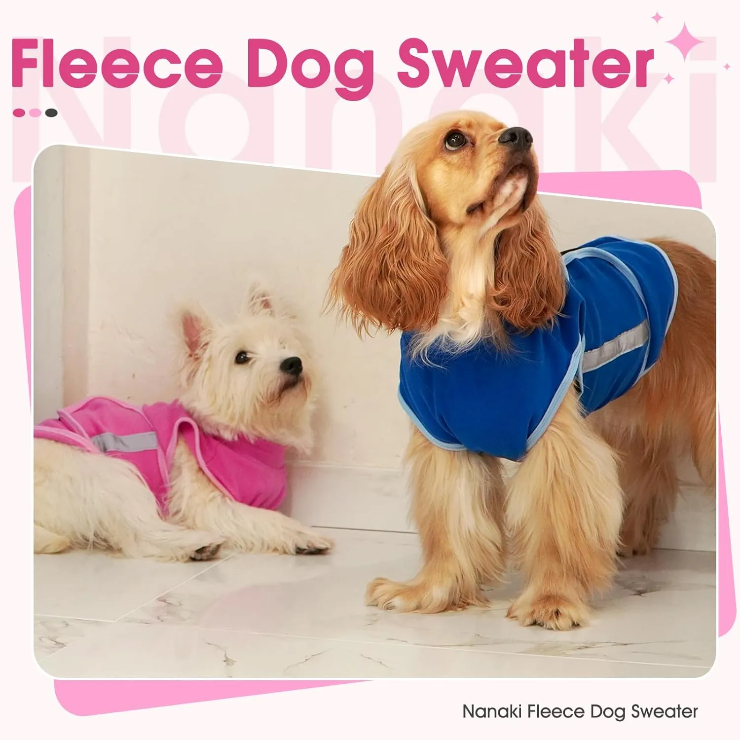 Nanaki Fleece Dog Vest - Soft Dog Sweater Jacket, Adjustable Pullover for Cold Winter & Fall