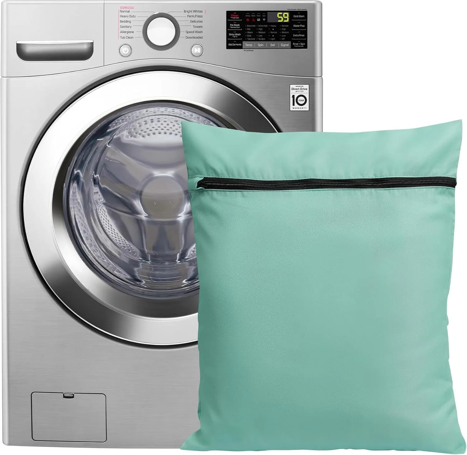Navaris Pet Laundry Bag - Pet Hair Catcher for Washing Machine to Prevent Dog or Cat Fur Buildup - Wash Bags for Pet Towel, Blankets, Bed, or Bedding - Medium