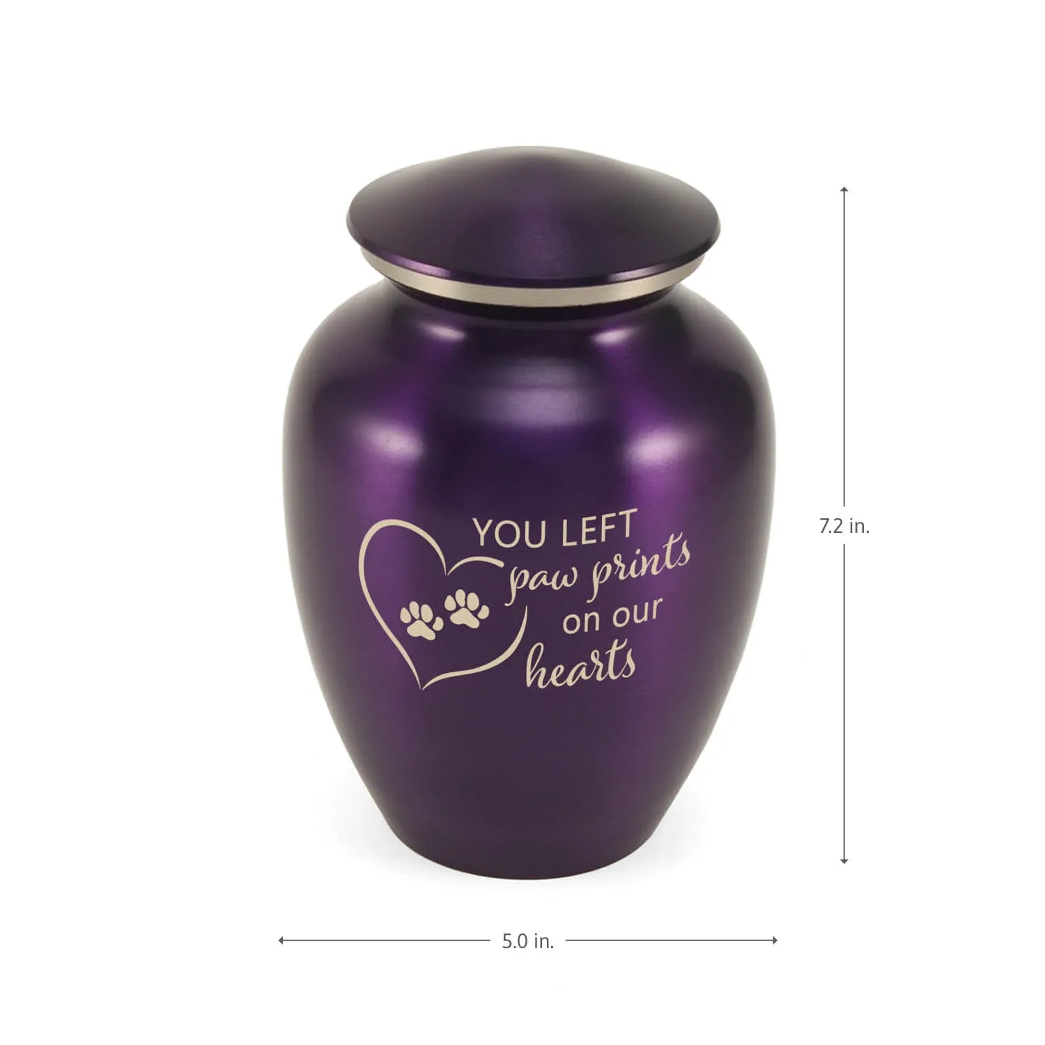 Near & Dear® Classic Expressions: "You Left Paw Prints" Purple Pet Urn in Small