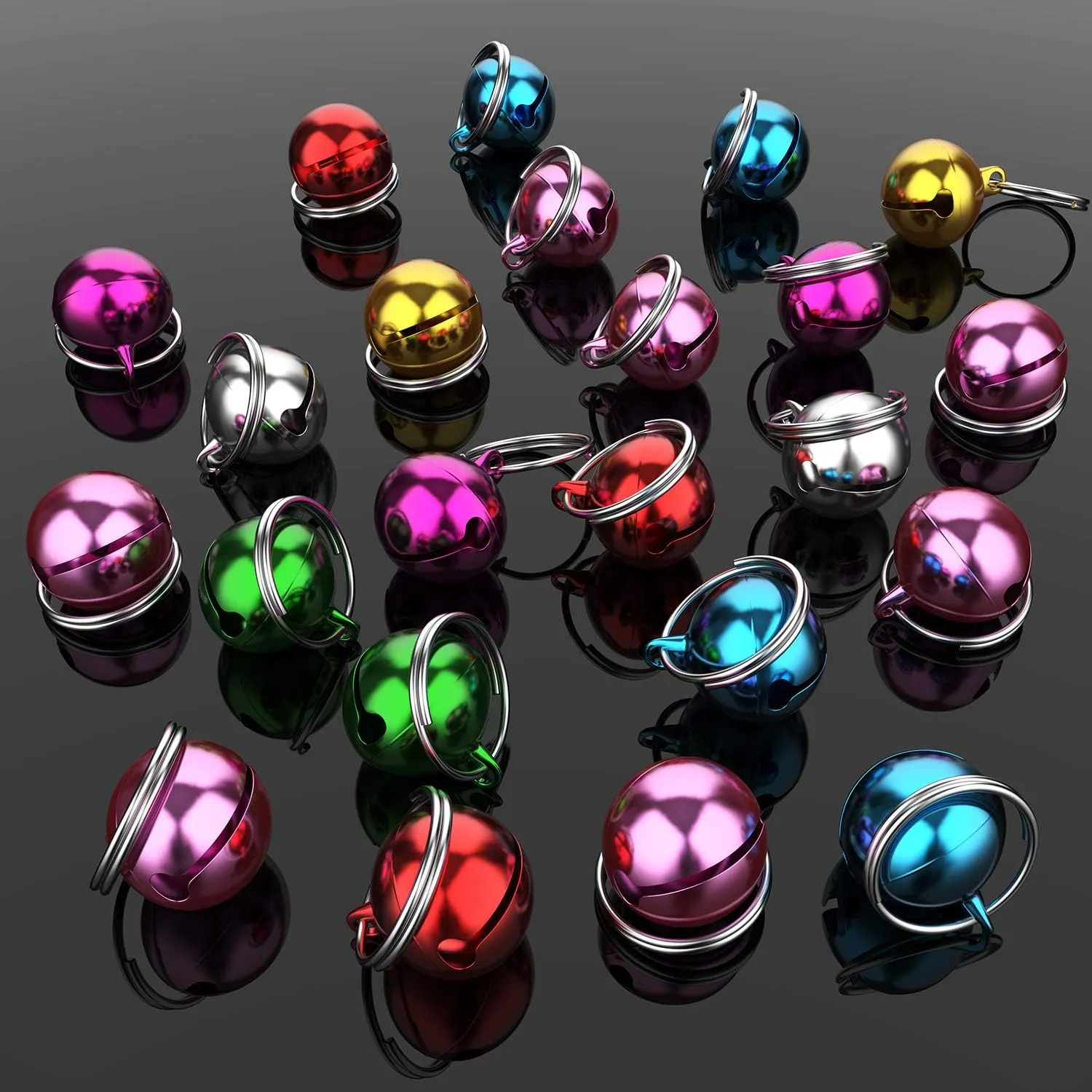 Outus 24 Sets of Cat Bells for Cat and Dog Collar Loud Pendant Pet Bell Pet Pendant Accessories (Mixed Color)