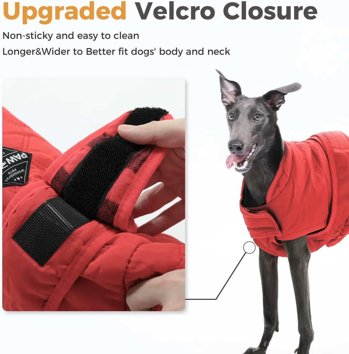 PAWZ Road Dog Winter Coat with 5 Layers Warm Material, Reversible Dog Clothes with 2 Sides, Dog Jacket Outdoor Water Repellent, (Red Plaid XS)