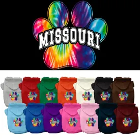 Pet Dog & Cat Screen Printed Hoodie for Medium to Large Pets (Sizes 2XL-6XL), "Missouri Bright Tie Dye"