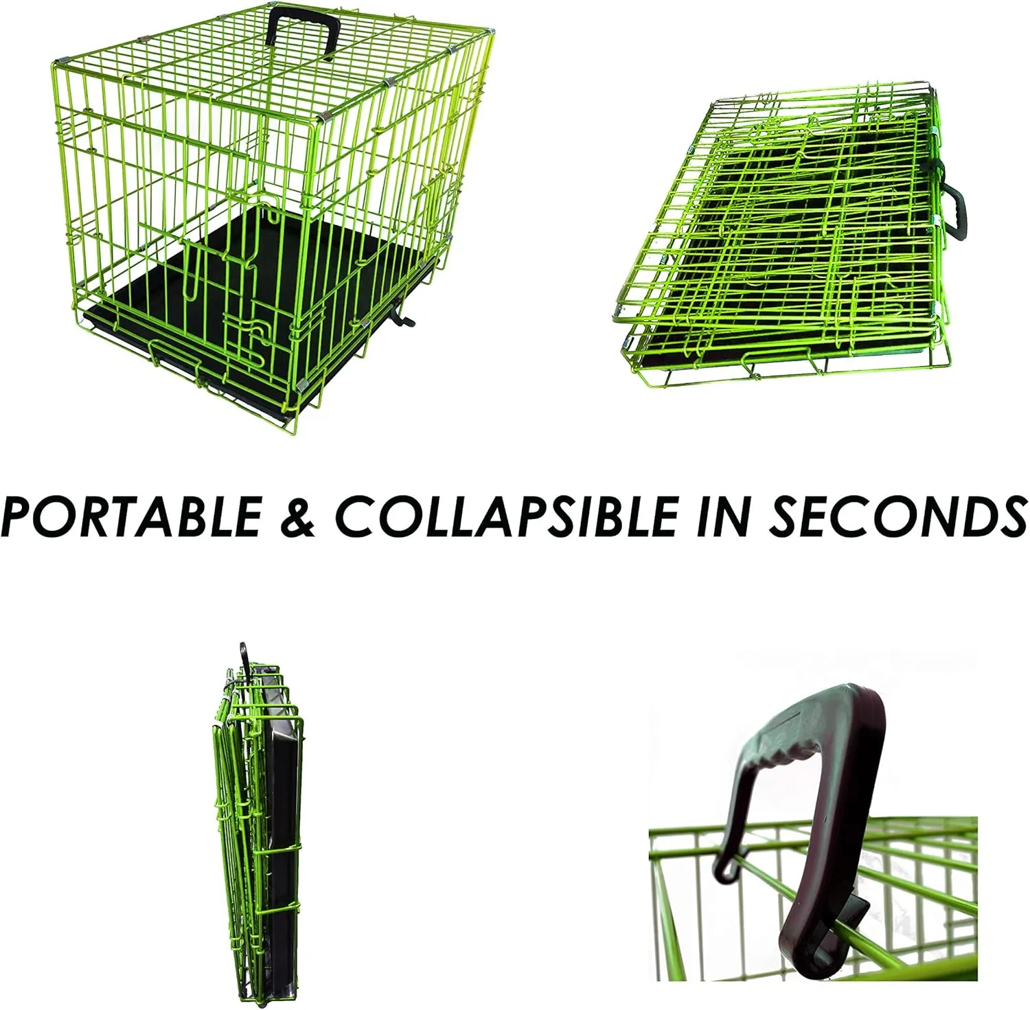 PET Expressions Luxury Colorful 24 Inch Foldable Dog Crate with 2 Doors | Free Training Ebook and Pet Calming Music | 3 Colors & 3