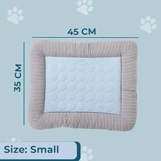 Petvit Rectangular Dog & Cat Bed|Yarn Dyed Oxford Cloth|Nylon and Polyester with Cotton Filling|Self-Cooling Bed for Dog & Cat|Small Light-Weight & Durable Dog Bed|ZQCJ005B-S|Blue