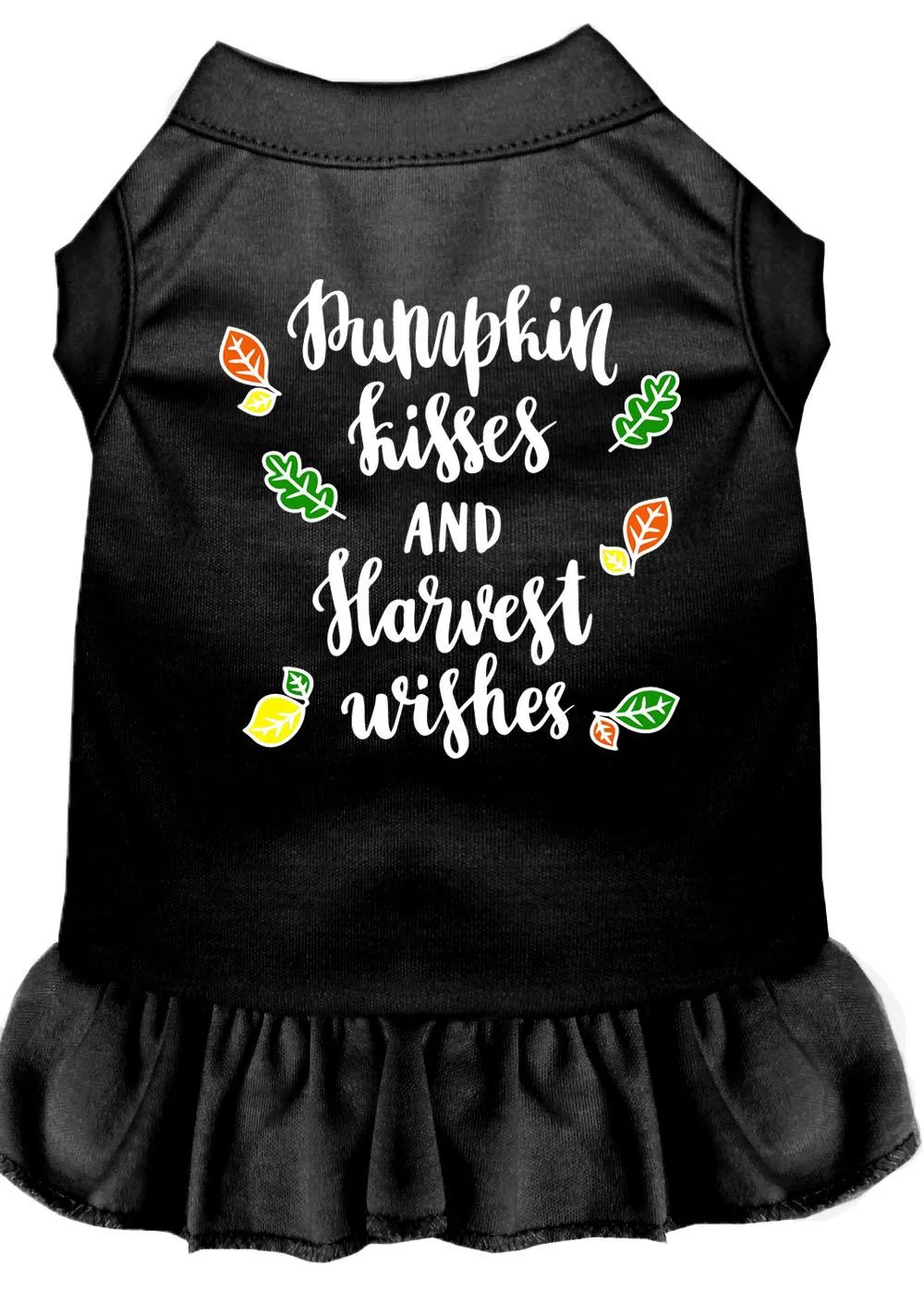Pumpkin Kisses Screen Print Dog Dress Black Xs (8)