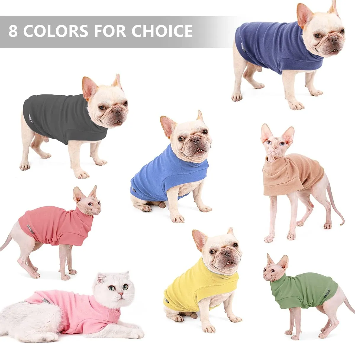Small Dogs Fleece Dog Sweatshirt - Cold Weather Hoodies Spring Soft Vest Thickening Warm Cat Sweater Puppy Clothes Sweater Winter Sweatshirt Pet Pajamas for Small Dog Cat Puppy Medium, Grayish Purple