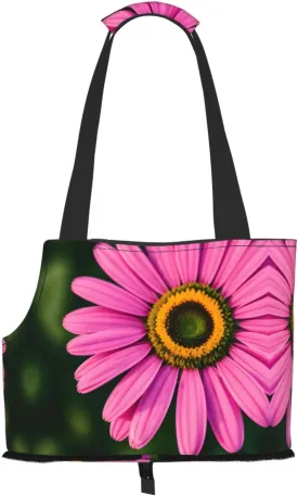 Soft Sided Collapsible Pet Travel Carrier for Medium Cats and Puppy, for Subway/Shopping/Hiking,Beauty Daisy Print