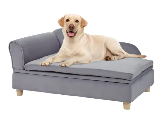 Soft Velvety Sofa Bed for Large-Sized Dogs and Cats - 110 lbs Capacity