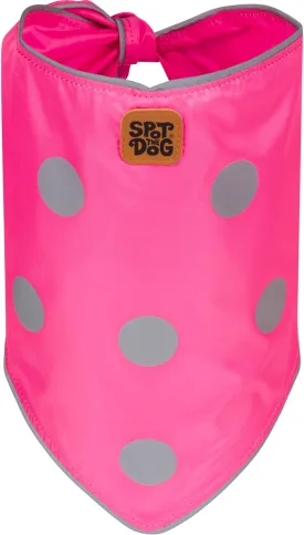 SPOT THE DOG! Reflective Dog Bandanas - High Visibility Tie-On Safety Dog Accessories for Small, Large Dogs, Orange Collar, Scarf, Kerchief, Bib for Hunting, Camping, Walking at Night (Neon Pink, M)