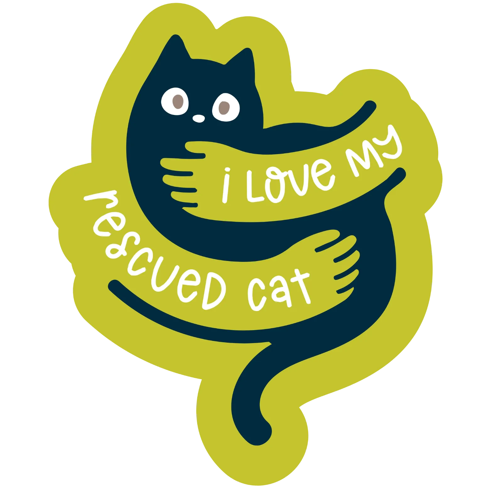 The Pet Foundry I love my Rescued Cat Vinyl Sticker
