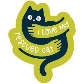 The Pet Foundry I love my Rescued Cat Vinyl Sticker