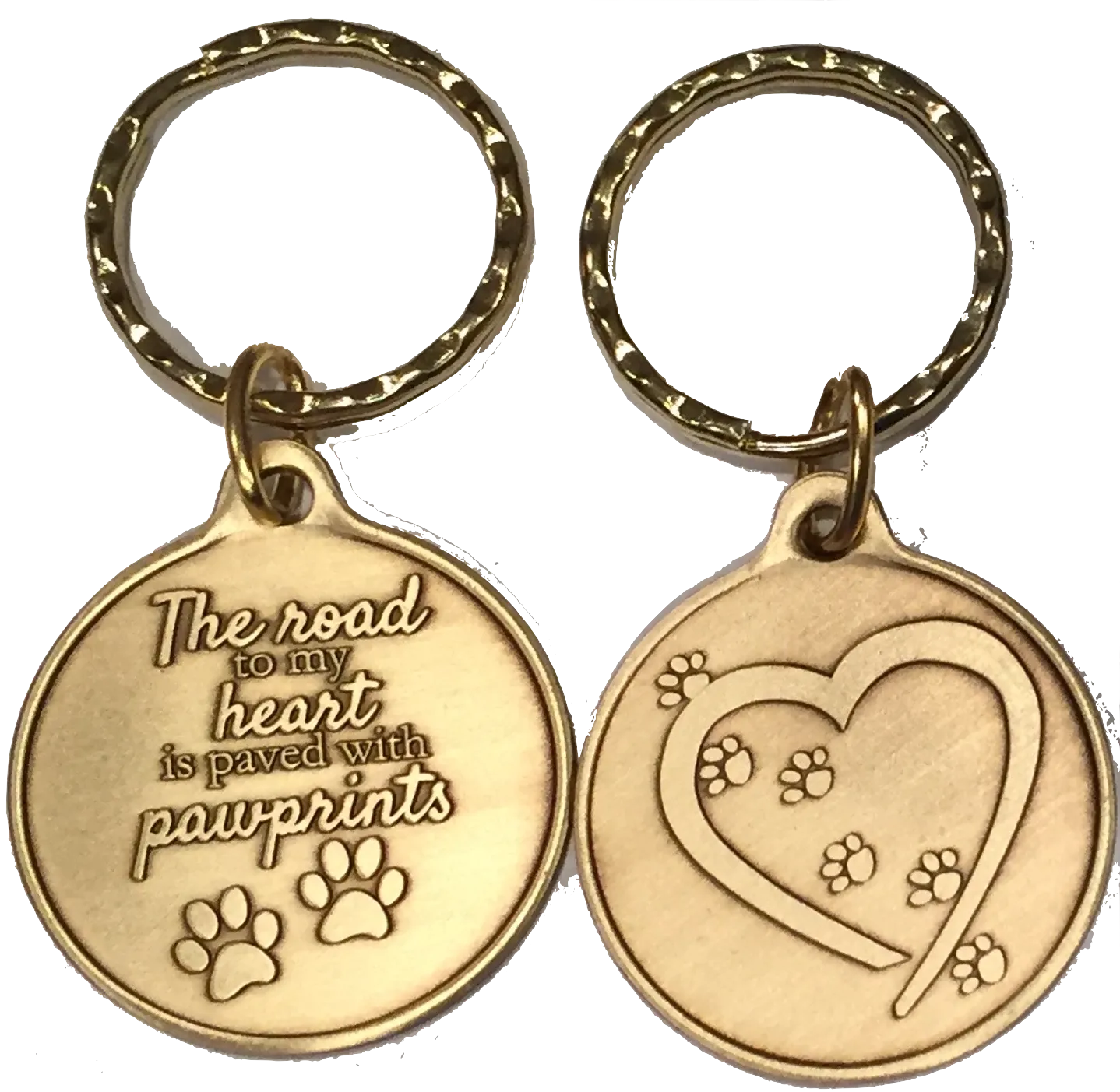 The Road To My Heart Is Paved With Paw Prints Small Hearts Paw Print Keychain Dog Cat Gift