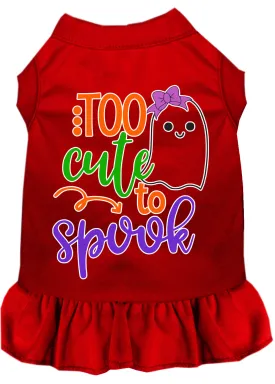 Too Cute To Spook-girly Ghost Screen Print Dog Dress Red Med