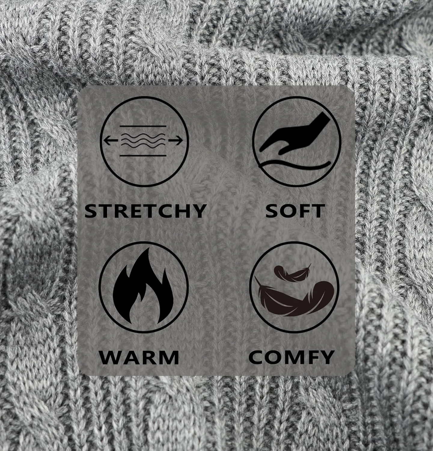 Turtleneck Dog Sweaters Dog Clothes for Small Dogs Dog Knitted Warm Sweater Puppy Cold Weather Clothes Small Dog Pullover Sweater Fall Winter Doggie Outfits Cat Apparel (Grey, Large)