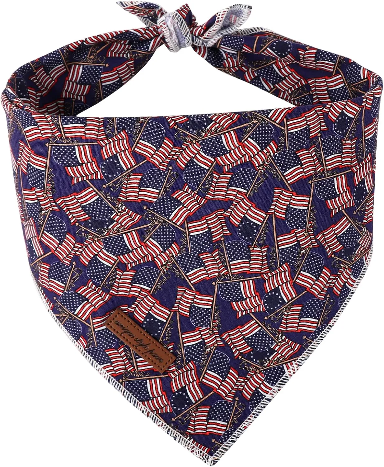 Unique Style Paws Patriotic Dog Bandana, 4th of July Dog Bandana American Flag Puppy Bandanas Independence Day Pet Scarves, Patriotic Triangle Bib Scarf for Boys & Girls Dog
