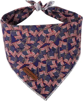 Unique Style Paws Patriotic Dog Bandana, 4th of July Dog Bandana American Flag Puppy Bandanas Independence Day Pet Scarves, Patriotic Triangle Bib Scarf for Boys & Girls Dog