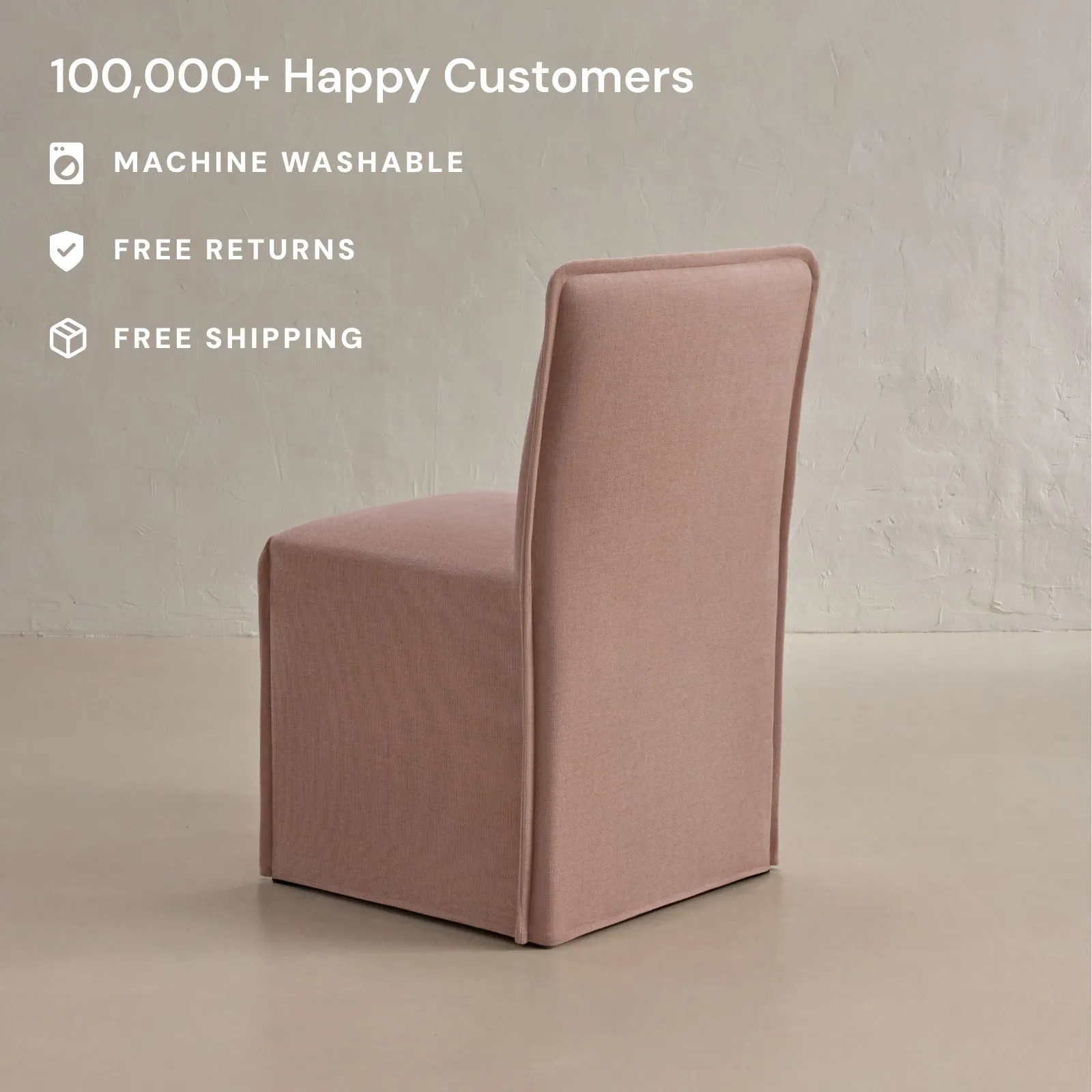 Washable Upholstered Dining Chair | 15" Back Height in Sakura (Set of 2)