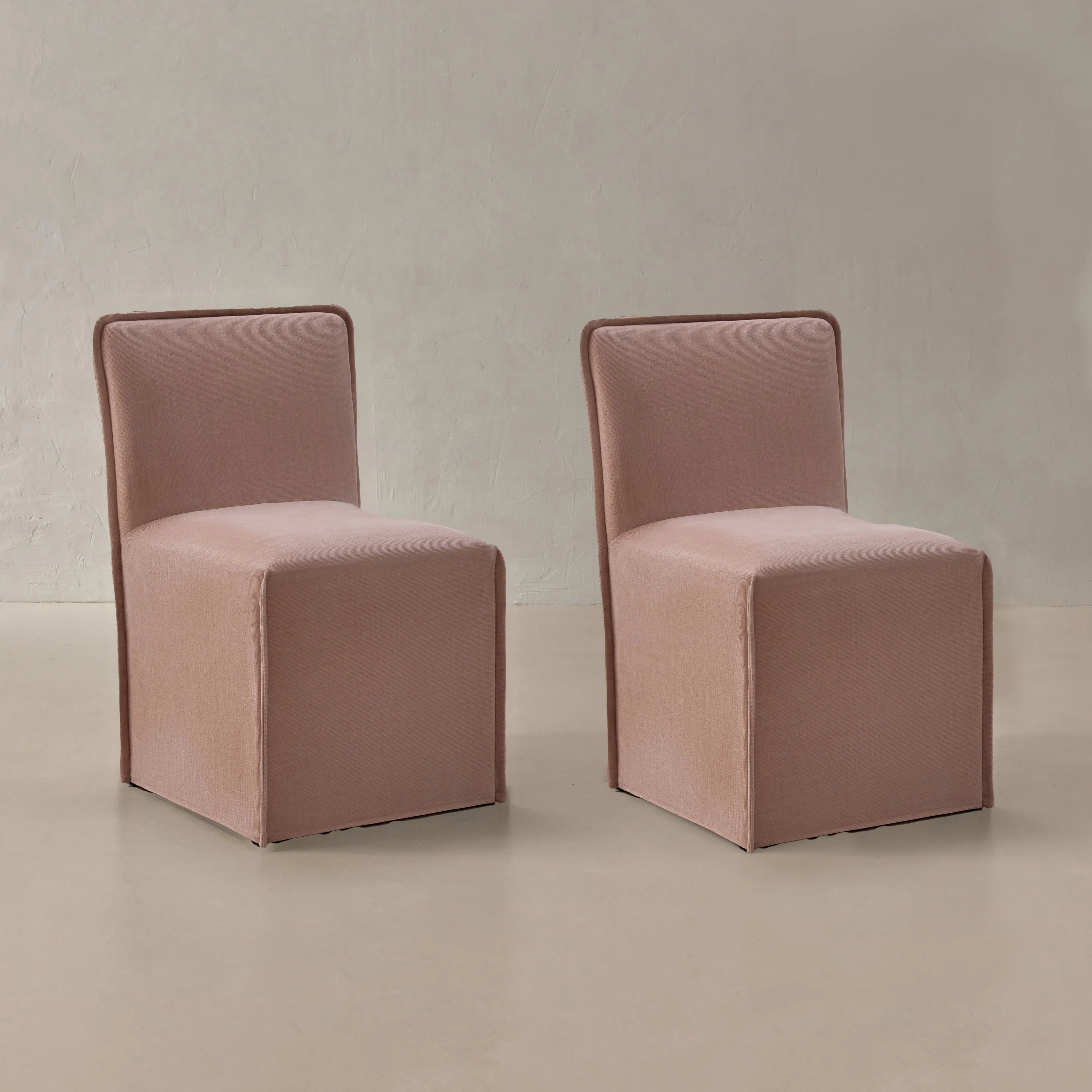 Washable Upholstered Dining Chair | 15" Back Height in Sakura (Set of 2)