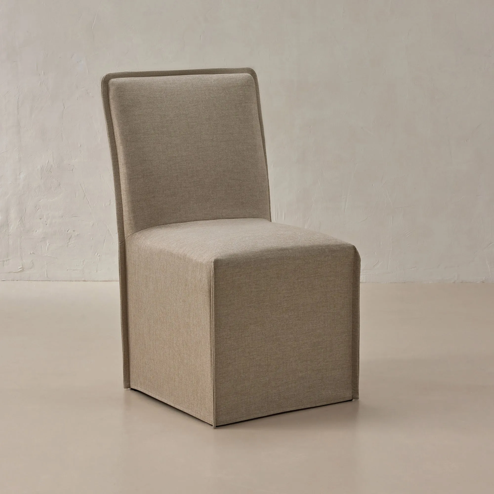 Washable Upholstered Dining Chair | 19” Back Height in Oat