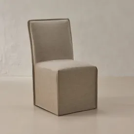 Washable Upholstered Dining Chair | 19” Back Height in Oat