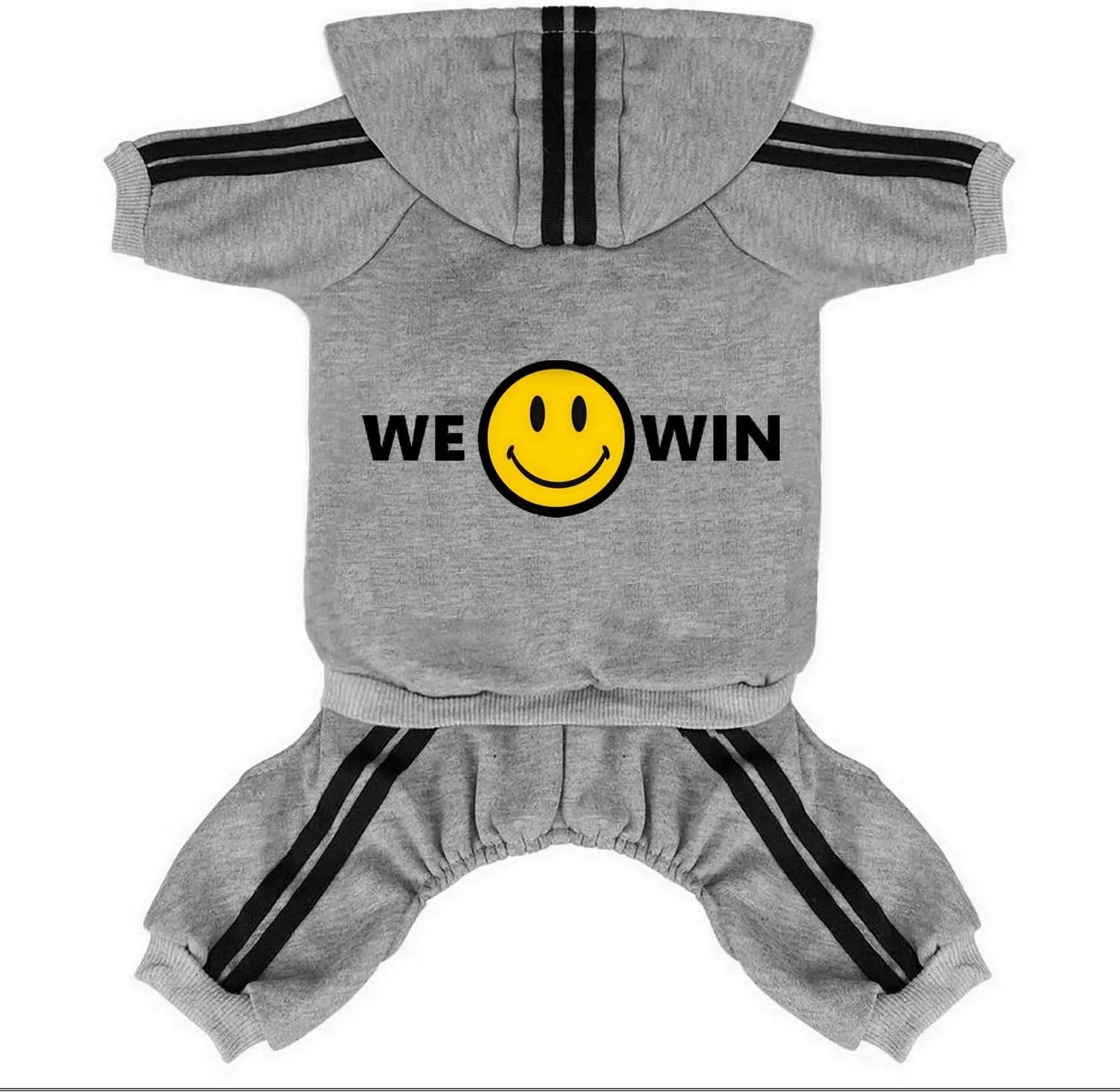 Weowin Pet Outfit - Cute Dog Hoodies Sweatshirt Tracksuit Clothes Jumpsuit Pajamas 4-Legs Grey for Puppy Small Medium Large Giant Dogs Girl or Boy (Large)
