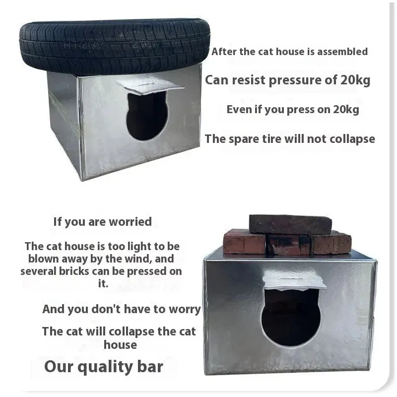Yeknu Outdoor Cat House Pet Shelter Waterproof Cold Windproof Scratch-Resistant heatstroke Four Seasons Use Tent Dog Nest Warm House