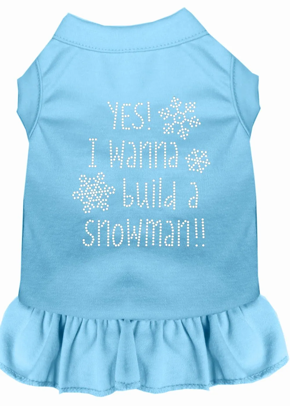 Yes! I Want To Build A Snowman Rhinestone Dog Dress Baby Blue Xxxl (20)